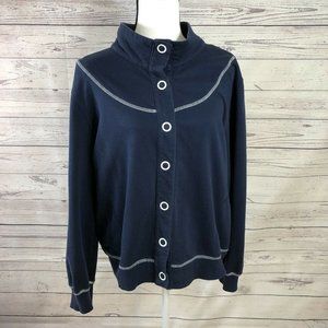 Vintage Cotton Big button snap Blue Womens size XL